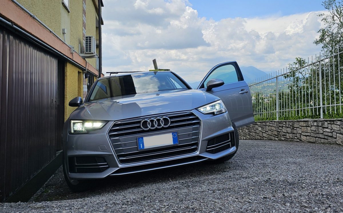 Audi A4 B9 with the new Full LED headlights switched on